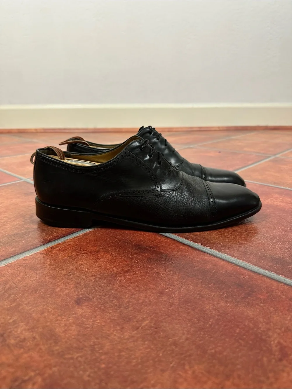 Mezlan Deerskin Leather Cap-Toe Derby Shoes